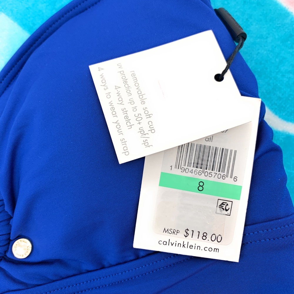 Calvin Klein One-Piece Ruffled Swimsuit 8 NWT - Picture 2 of 5